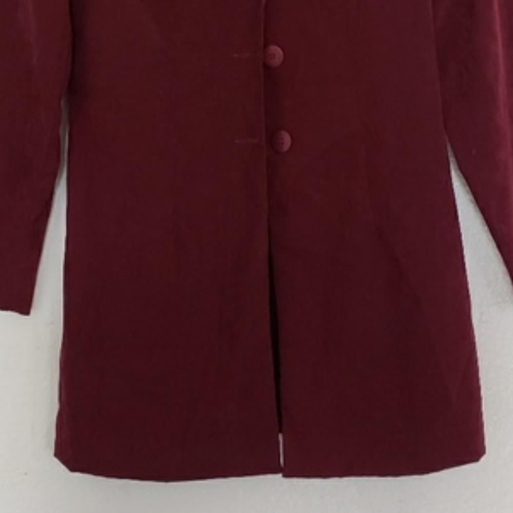 Vegan Suede Trench Coat Suit Blazer Jacket 10 12 L - Picture 6 of 6